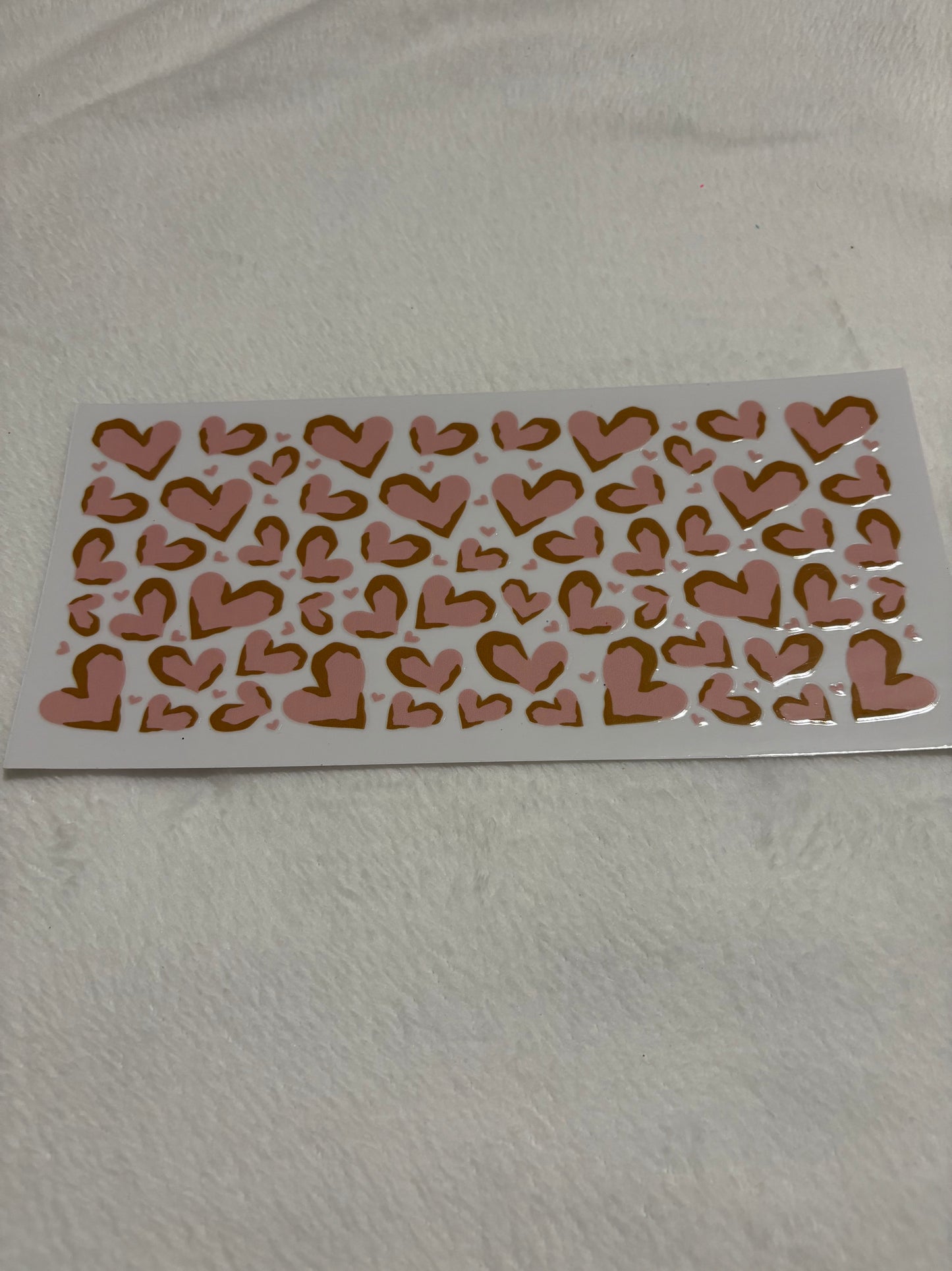 Brown/Pink Heart Print