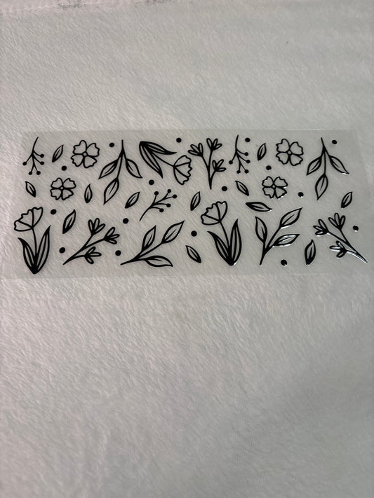 Black Lined Flowers
