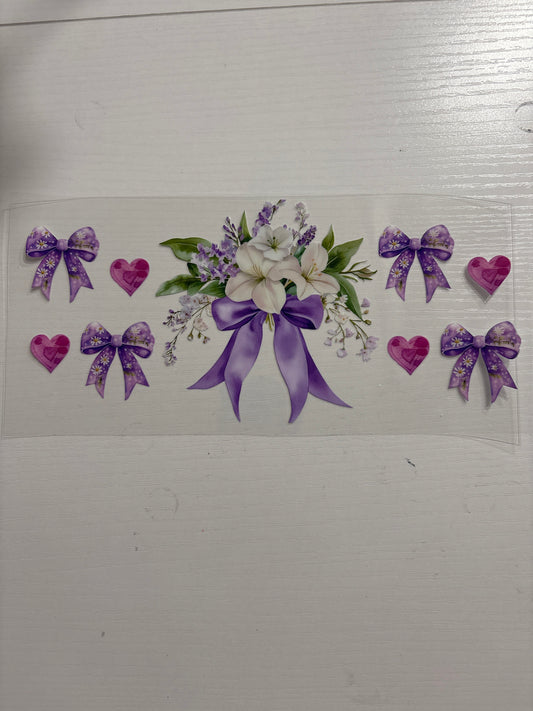 Purple Floral Bow