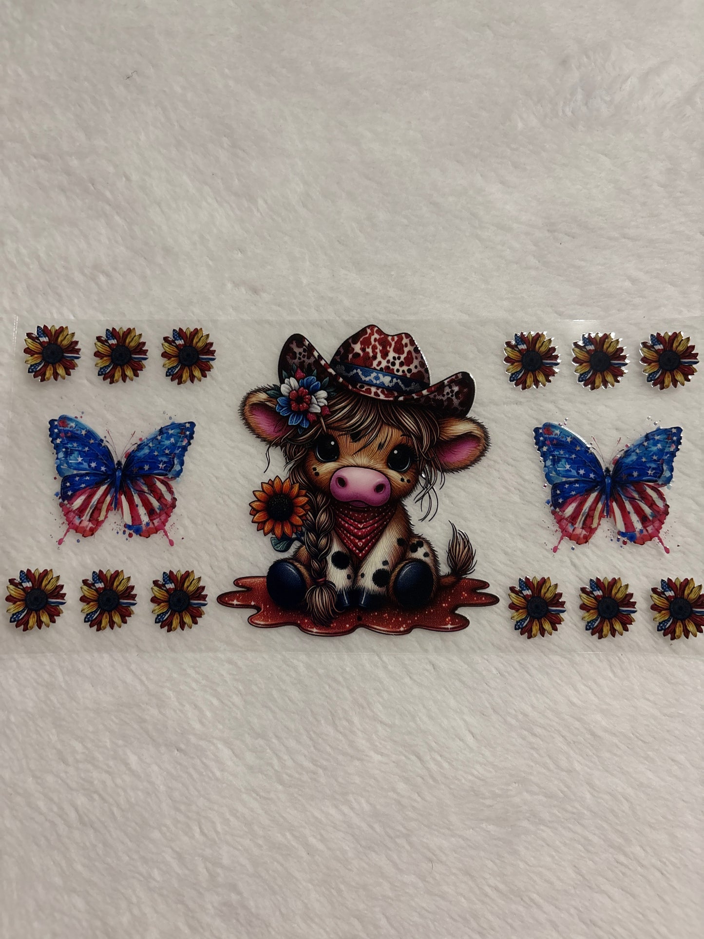 Red White & Blue Cow