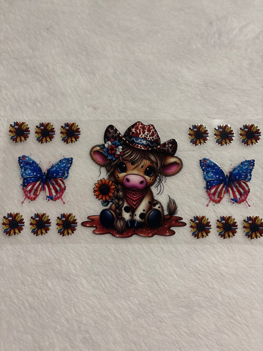 Red White & Blue Cow