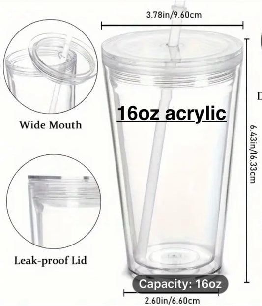 16oz Wide Acrylic Snowglobe