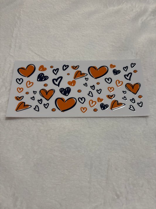 Orange Hearts w Navy
