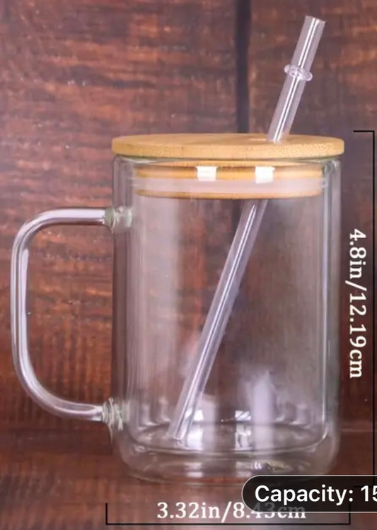 15oz Glass Snowglobe w/ Handle