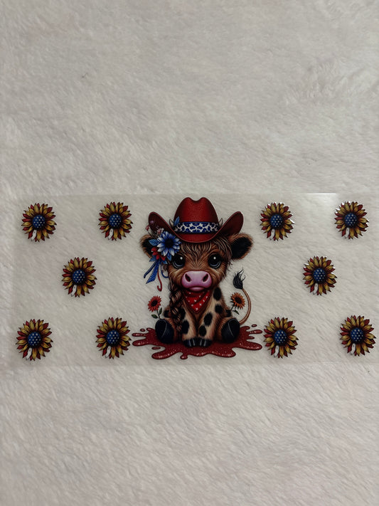 Red White & Blue Cow