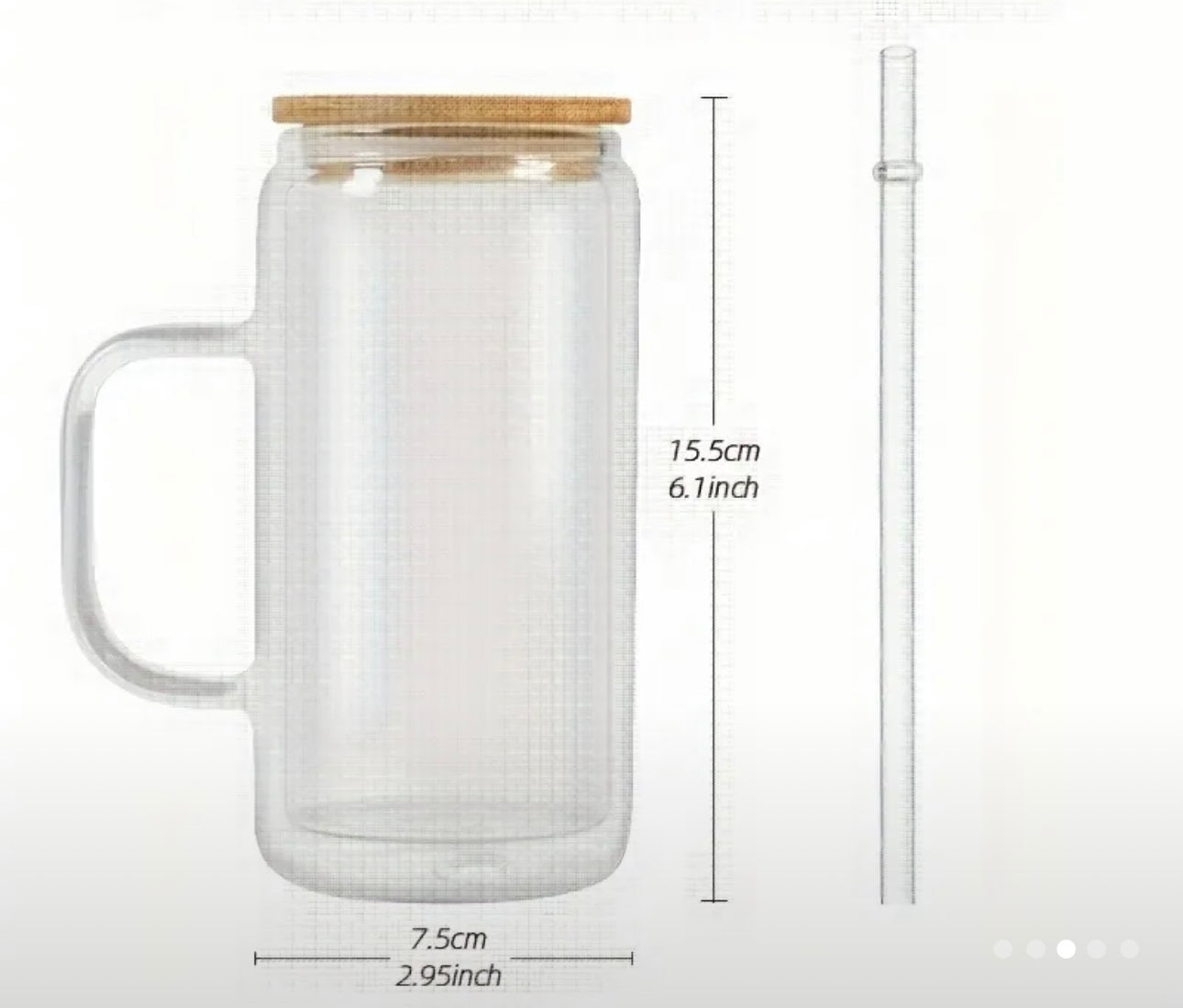 16oz GLASS Snowglobe w/ Handle