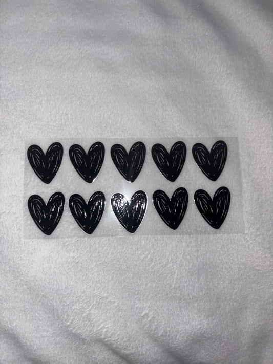 Black Colored Hearts