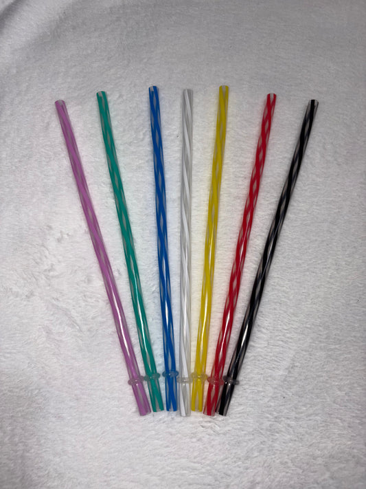 9in Striped Plastic Straw