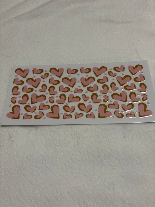 Brown/Pink Heart Print