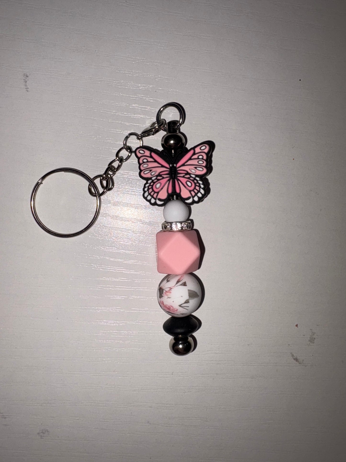 Pink Butterfly Keychain