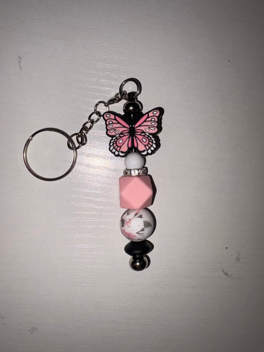 Pink Butterfly Keychain
