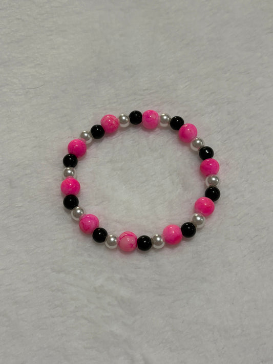 Pink Marbled, Pearl & Black
